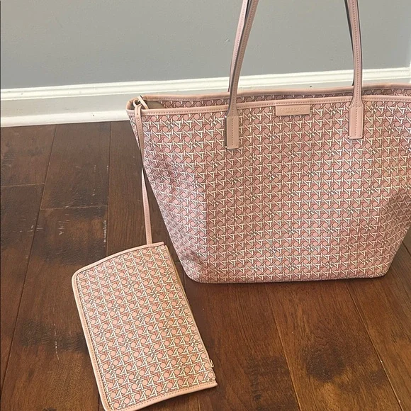 Tory Burch Pink Geometric Tote - Picture 3 of 4